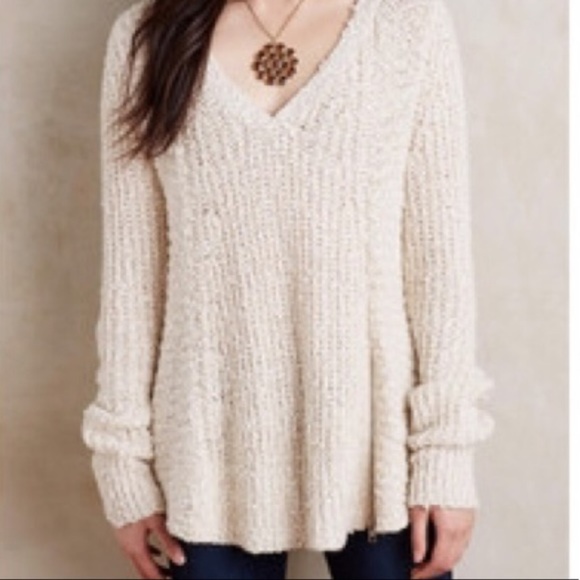 Anthropologie Sweaters - Anthropologie Moth Cream colored knit sweater,sz L